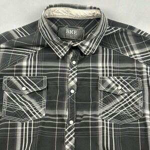 BKE‎ Athletic Fit XXL Mens Plaid L/S Western Shirt Rodeo Country Cowboy *READ